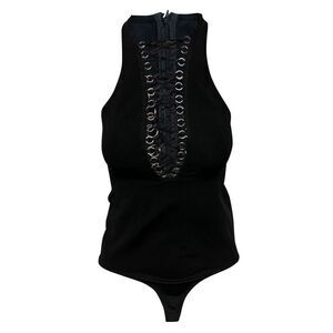 Givenchy Lace-Up Bodysuit in Black Viscose